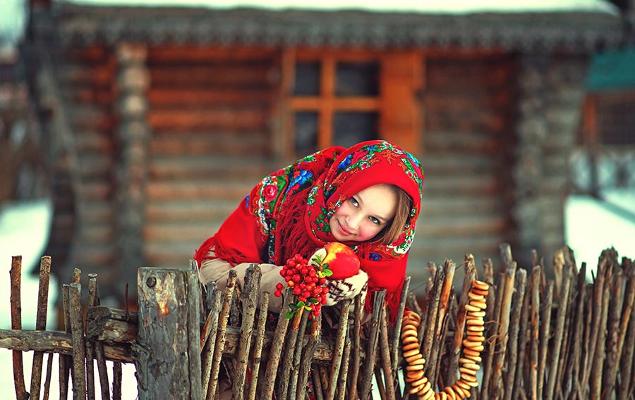 Sexy girl Women in Slavic costumes in Ulaanbaatar
