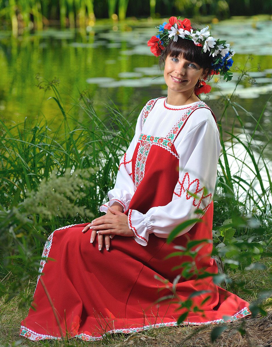 Beautiful girl Girls in Slavic costumes in Ulaanbaatar